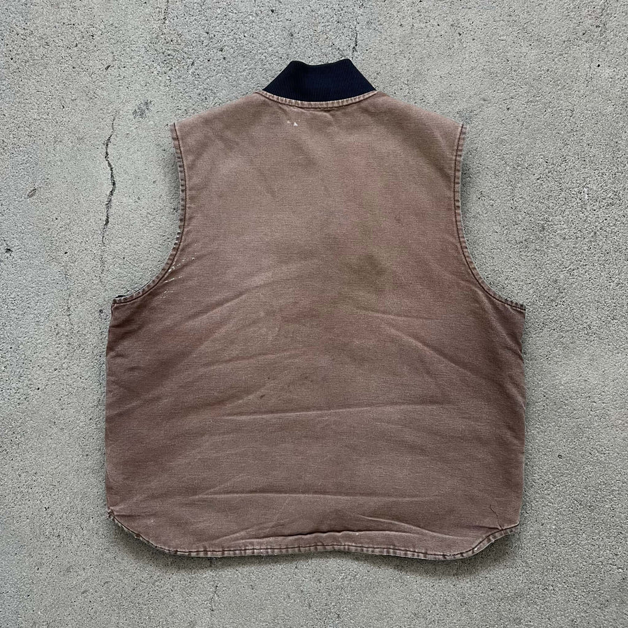 1990s Carhartt Vest Faded Brown