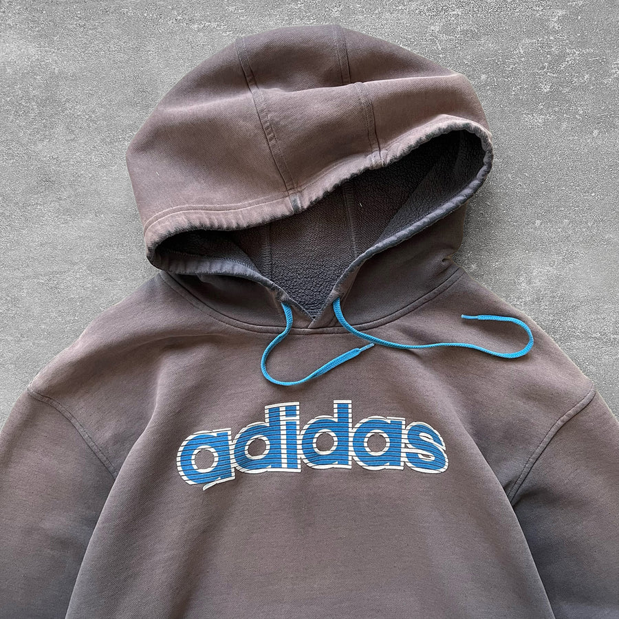 2000s Adidas Spellout Hoodie Sun Faded