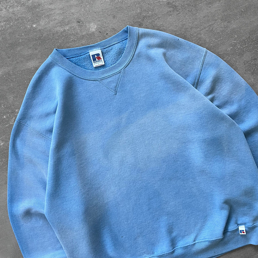 1990s Russell Crewneck Faded Baby Blue