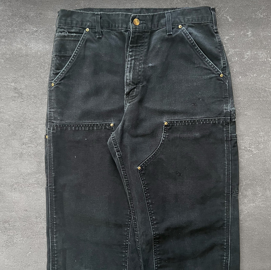 1990s Carhartt Double Knees Black 32 x 33