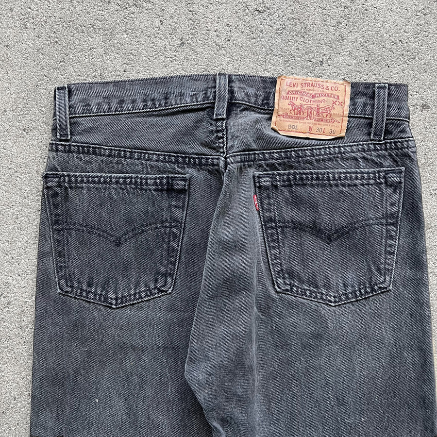 1990s Levi's 501 Jeans Faded Black 30 x 30