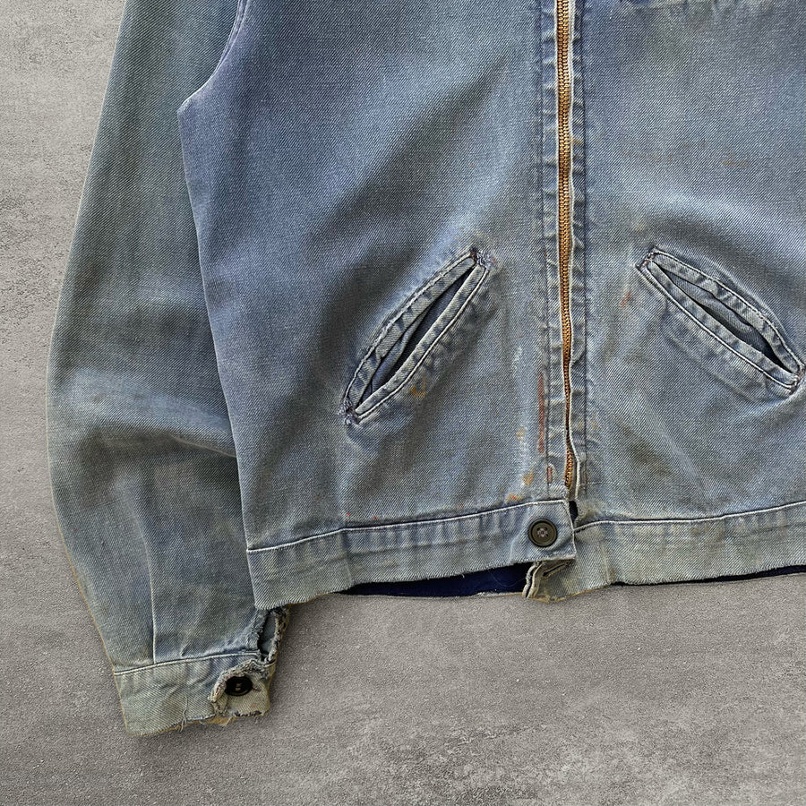 1960s Sun Faded French Work Jacket