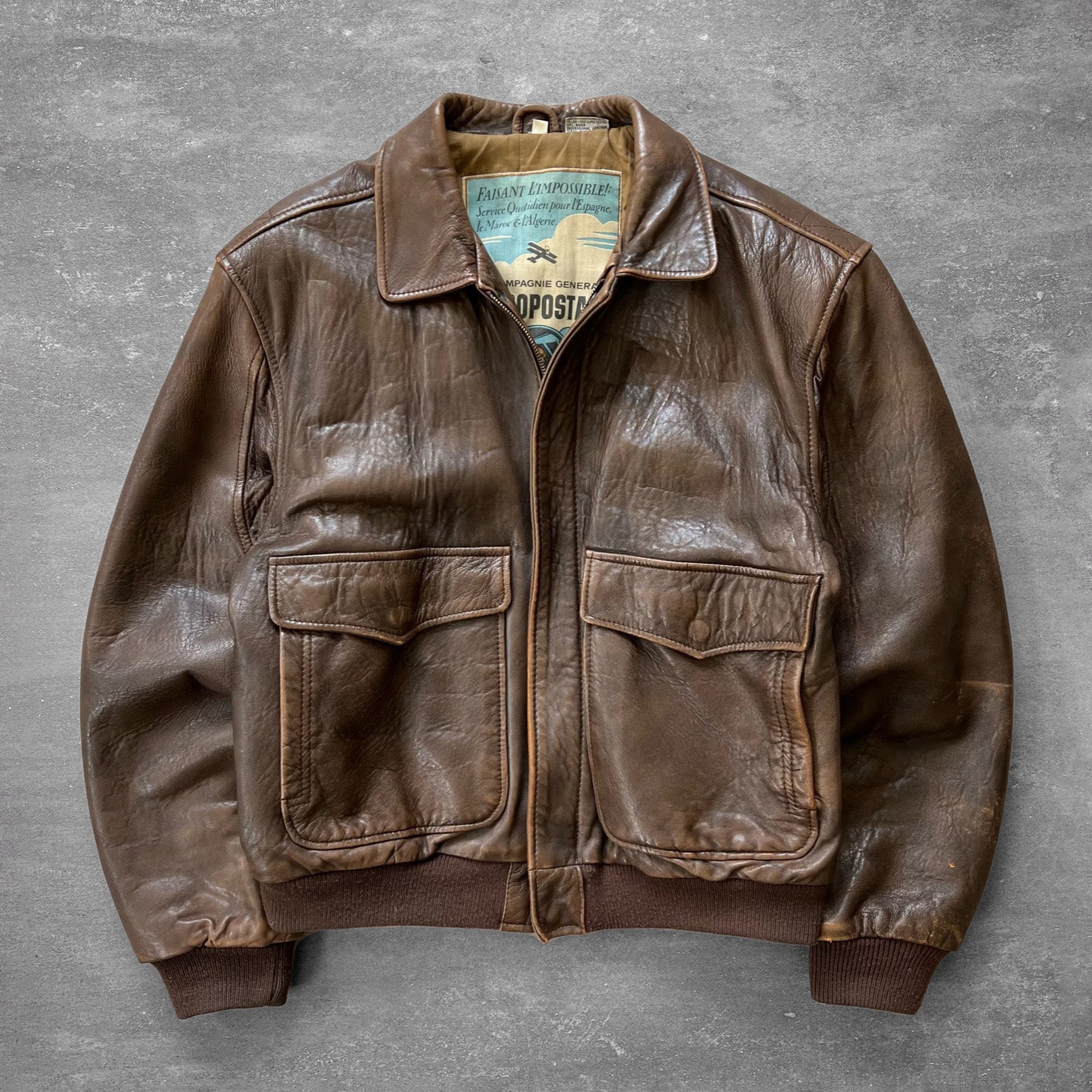 1980s Aeropostale A-2 Leather Bomber Jacket – Ametora