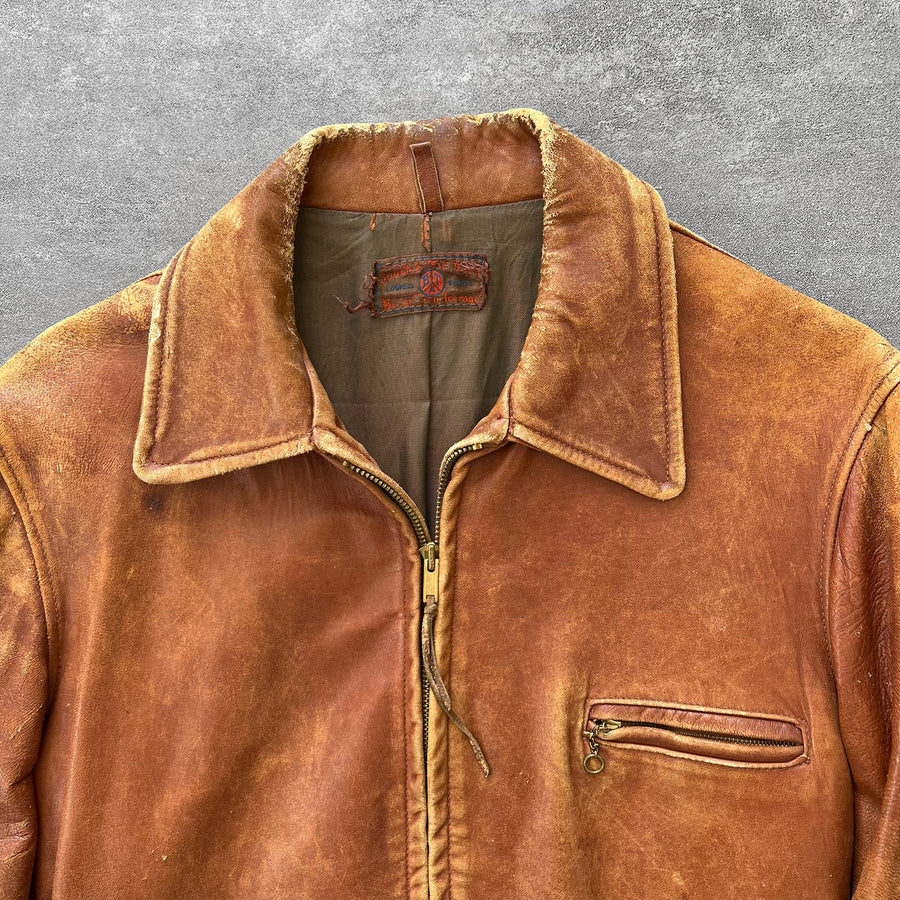 1940s Bogen & Tenenbaum Horsehide Butterscotch Leather Jacket