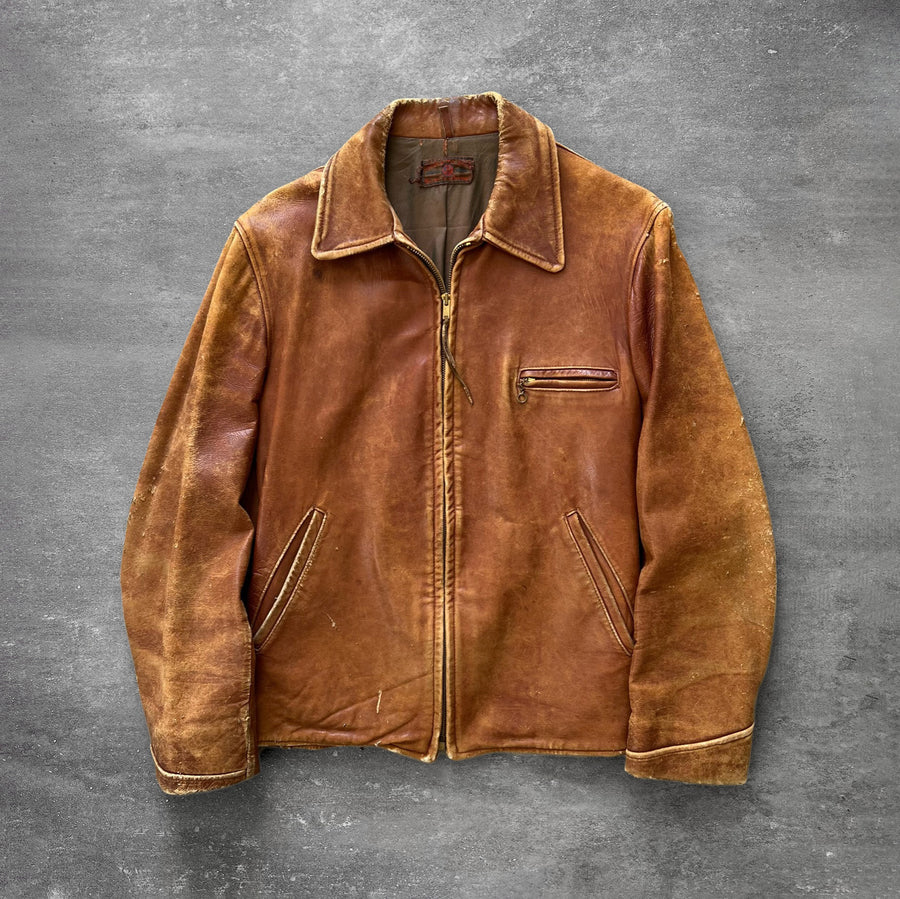1940s Bogen & Tenenbaum Horsehide Butterscotch Leather Jacket