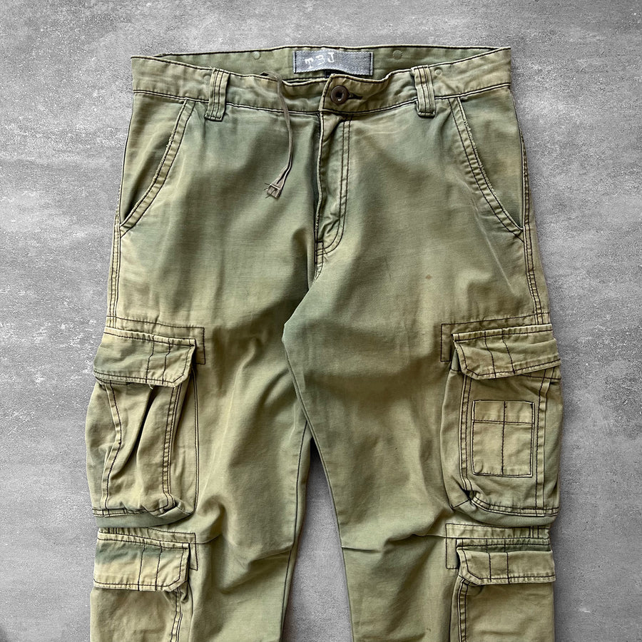 2000s TBJ Jeans Cargo Sun Faded Army Pants 35