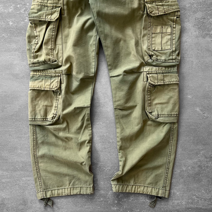 2000s TBJ Jeans Cargo Sun Faded Army Pants 35