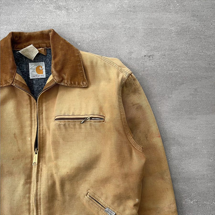 1980s Carhartt Detroit Jacket Faded Brown Distressed