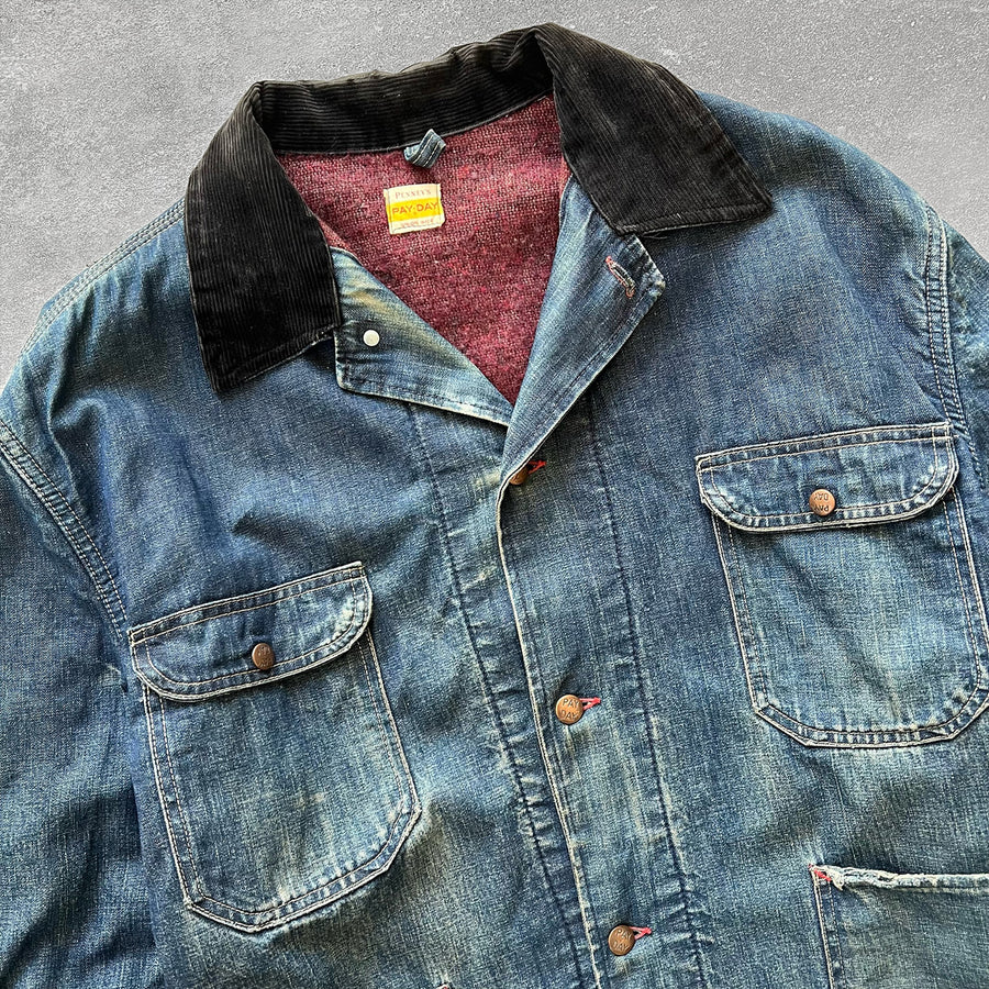 1950s Penney's Pay Day Denim Chore Coat