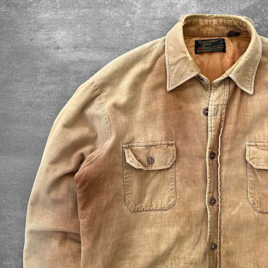 1970s Kmart Corduroy Shirt Jacket Faded Tan