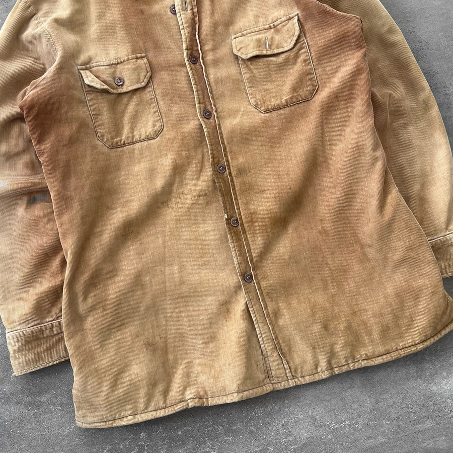 1970s Kmart Corduroy Shirt Jacket Faded Tan
