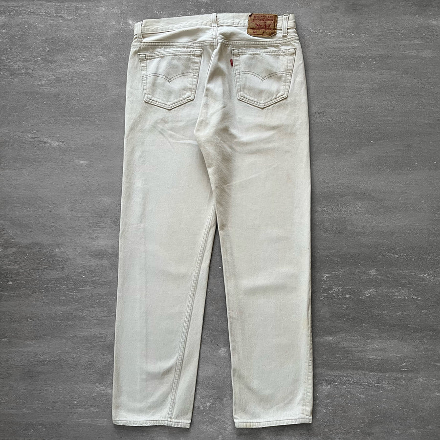 1990s Levi's 501 Jeans Cream 33