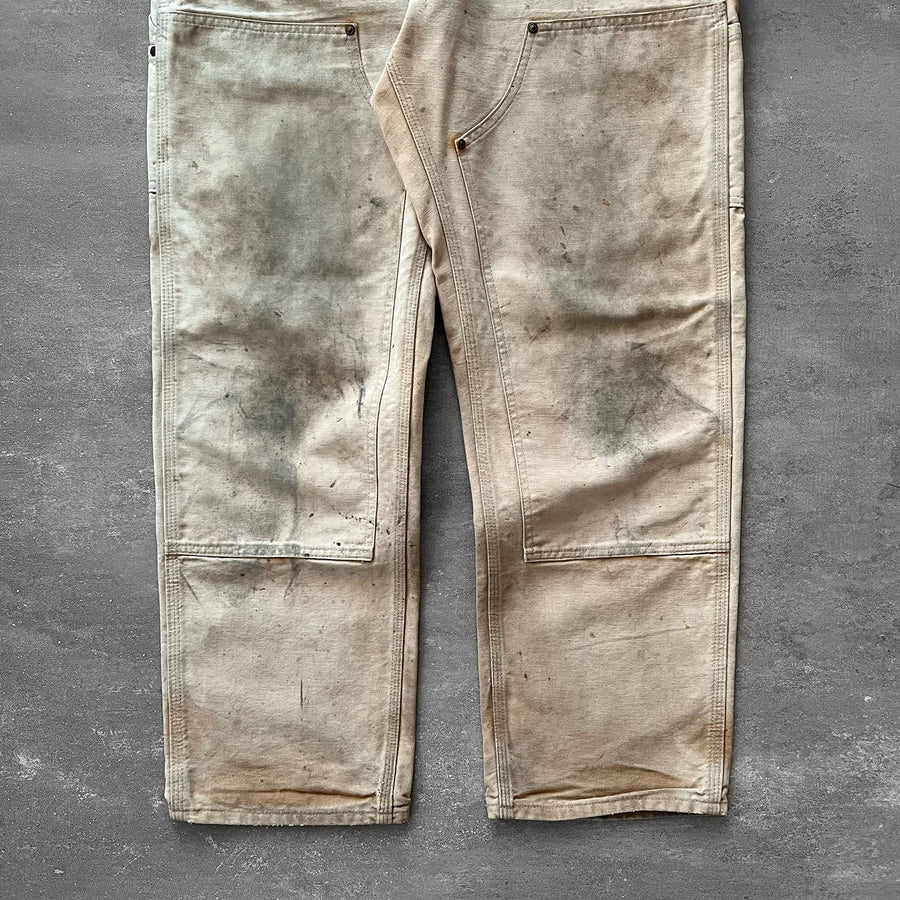 1990s Carhartt Double Knees Faded Tan Thrashed 34