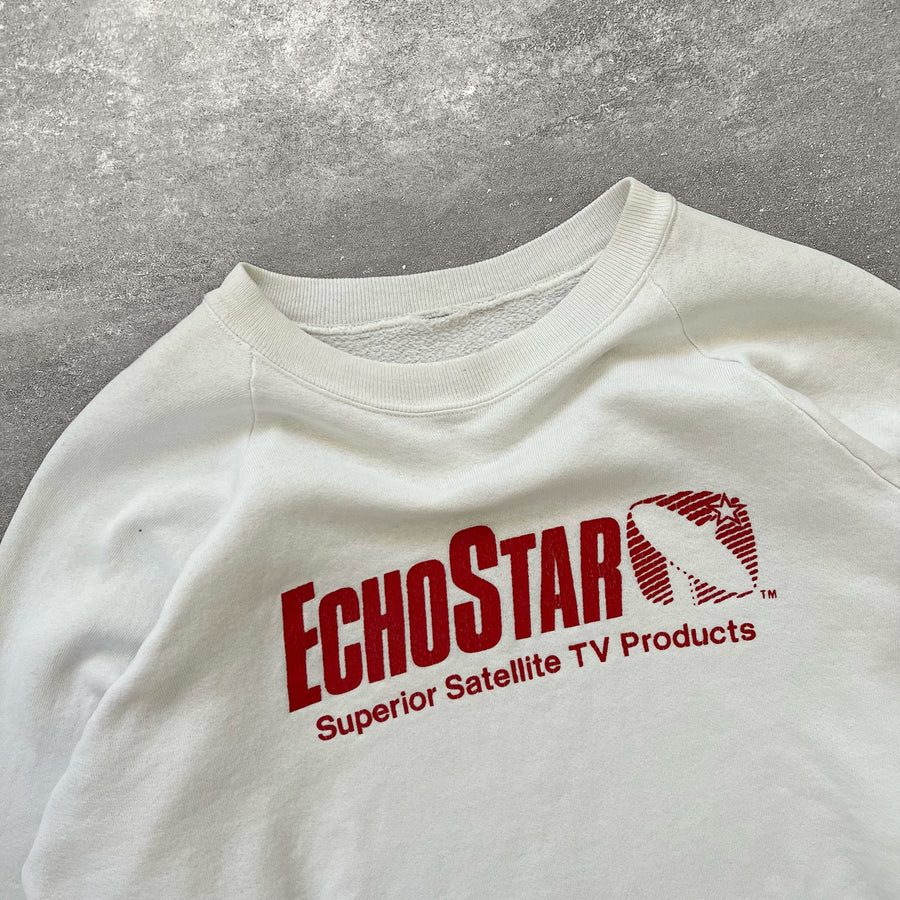 1980s Echostar Satellite Raglan Sweatshirt White