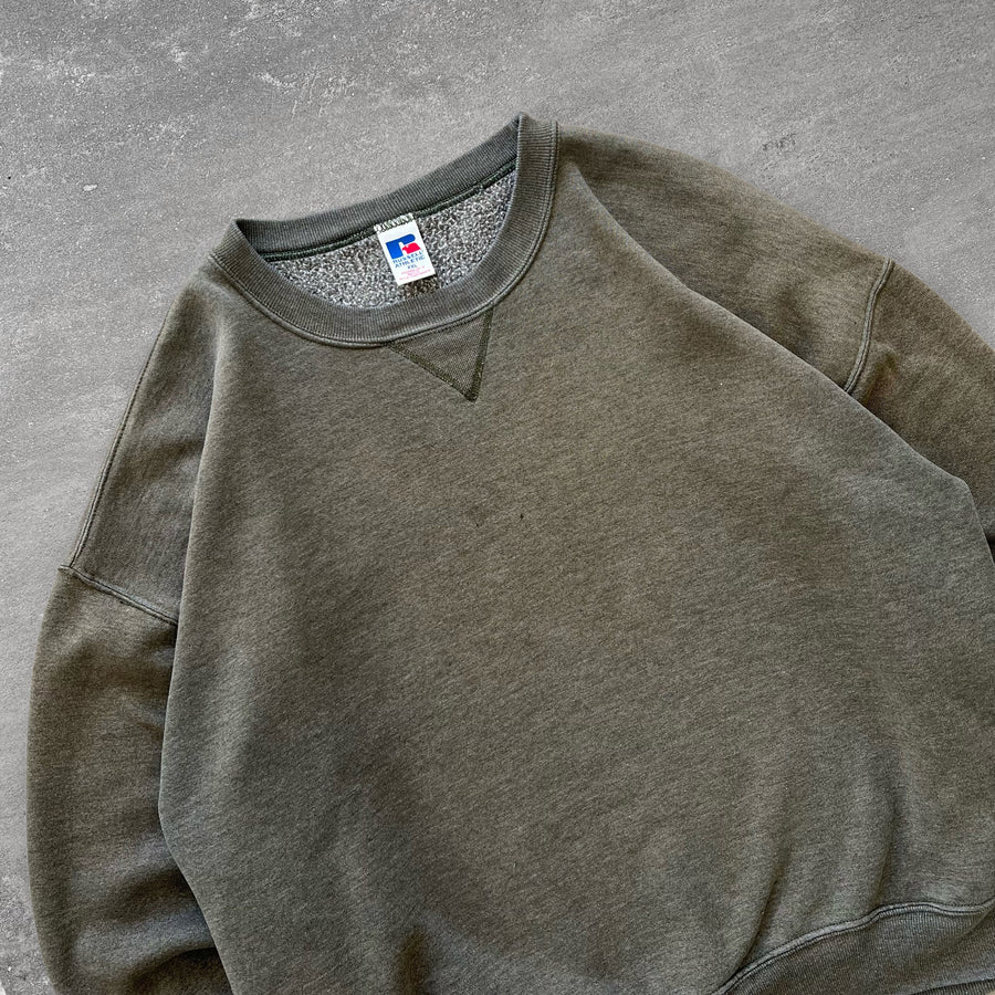 1990s Russell Crewneck Olive Gray