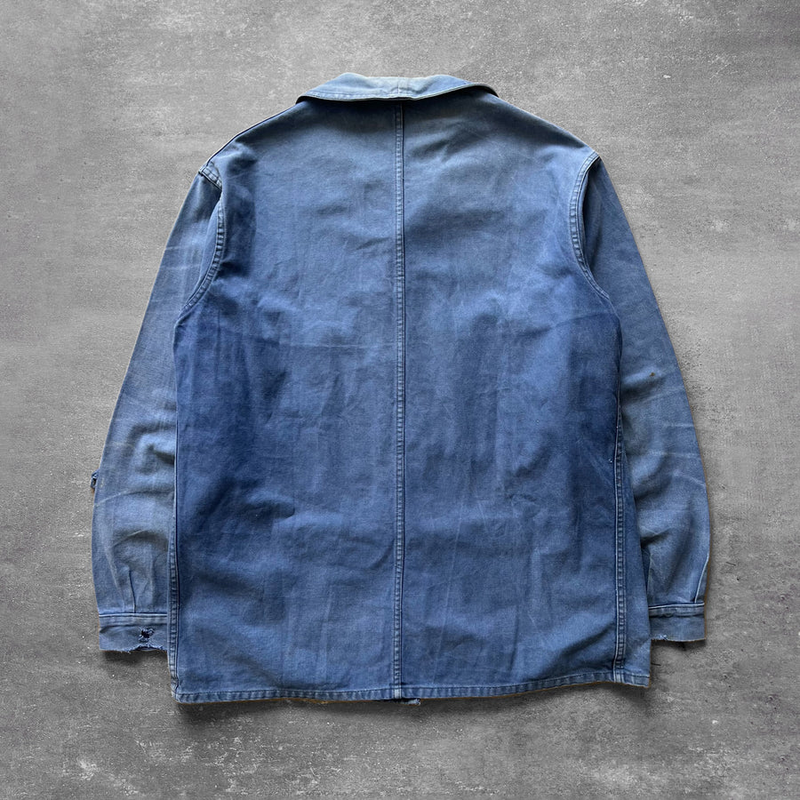 1980s French Work Jacket Sun Faded