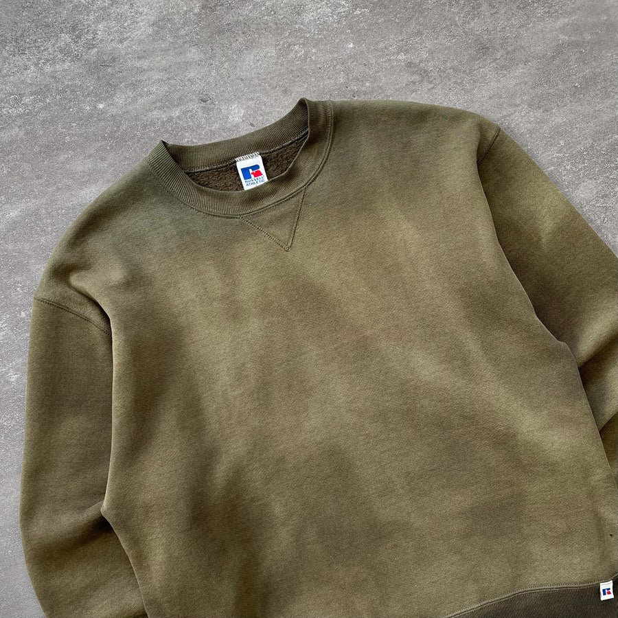 1990s Russell Crewneck Faded Olive