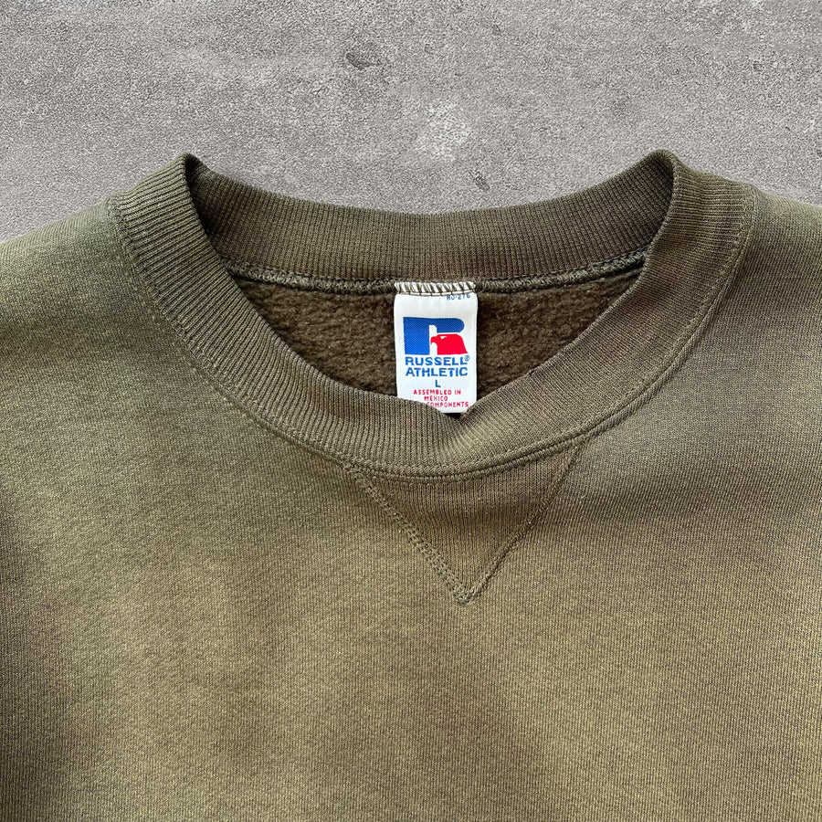 1990s Russell Crewneck Faded Olive