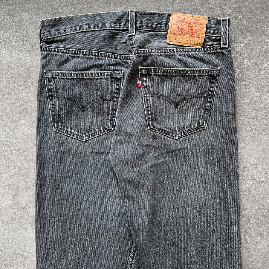 1990s Levi's 501 Jeans Faded Black 31 x 32