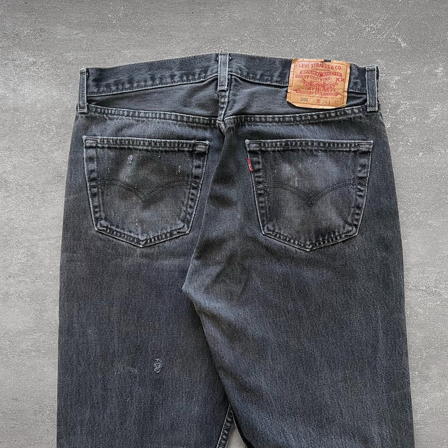 1990s Levi's 501 Jeans Faded Black 32 x 31