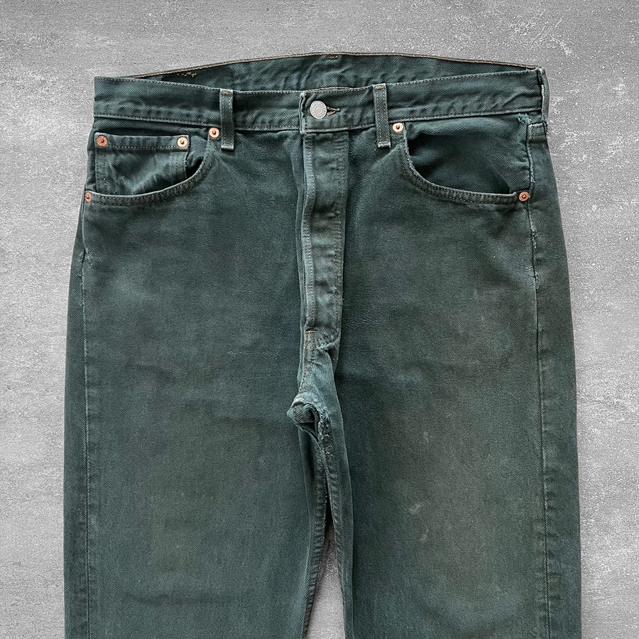 1990s Levi's 501 Jeans Green 33 x 30
