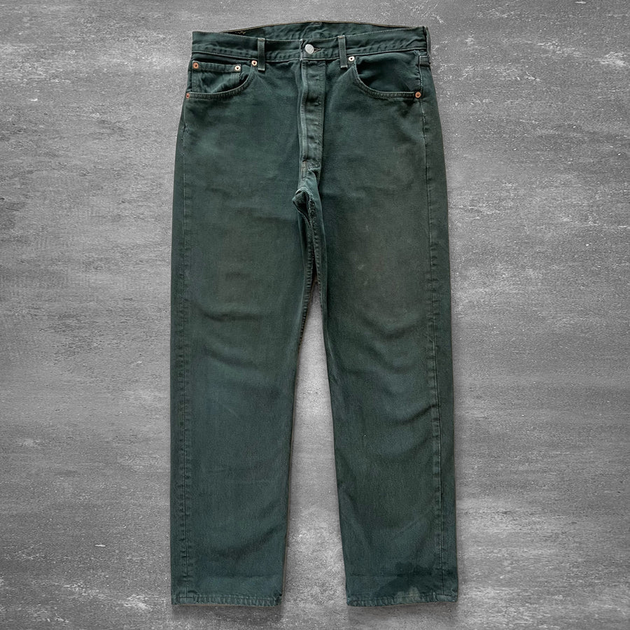 1990s Levi's 501 Jeans Green 33 x 30