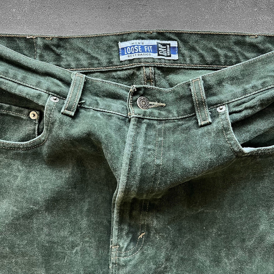 1990s GAP Green Jeans Loose Fit 36 x 30