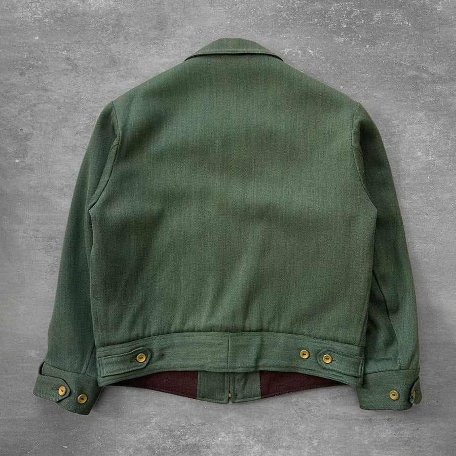 1940s Green Riding Jacket Talon Zipper