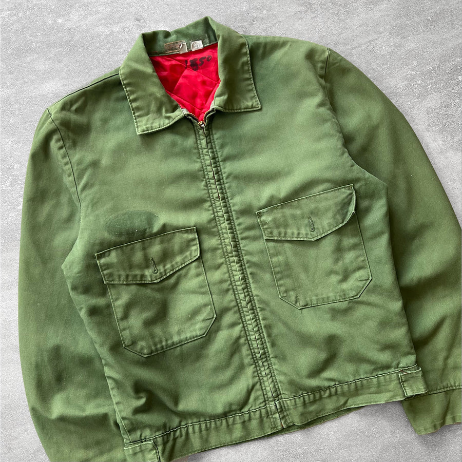 1970s Durable Press Faded Green Work Jacket