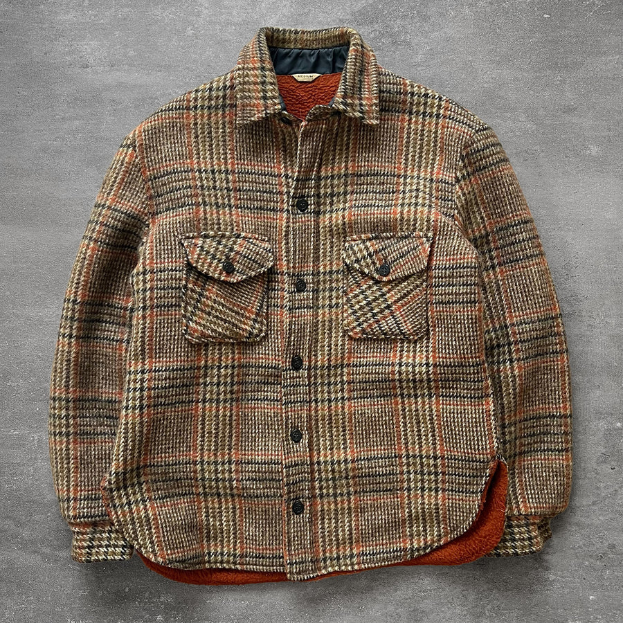 1970s Houndstooth Fleece Shirt Jacket