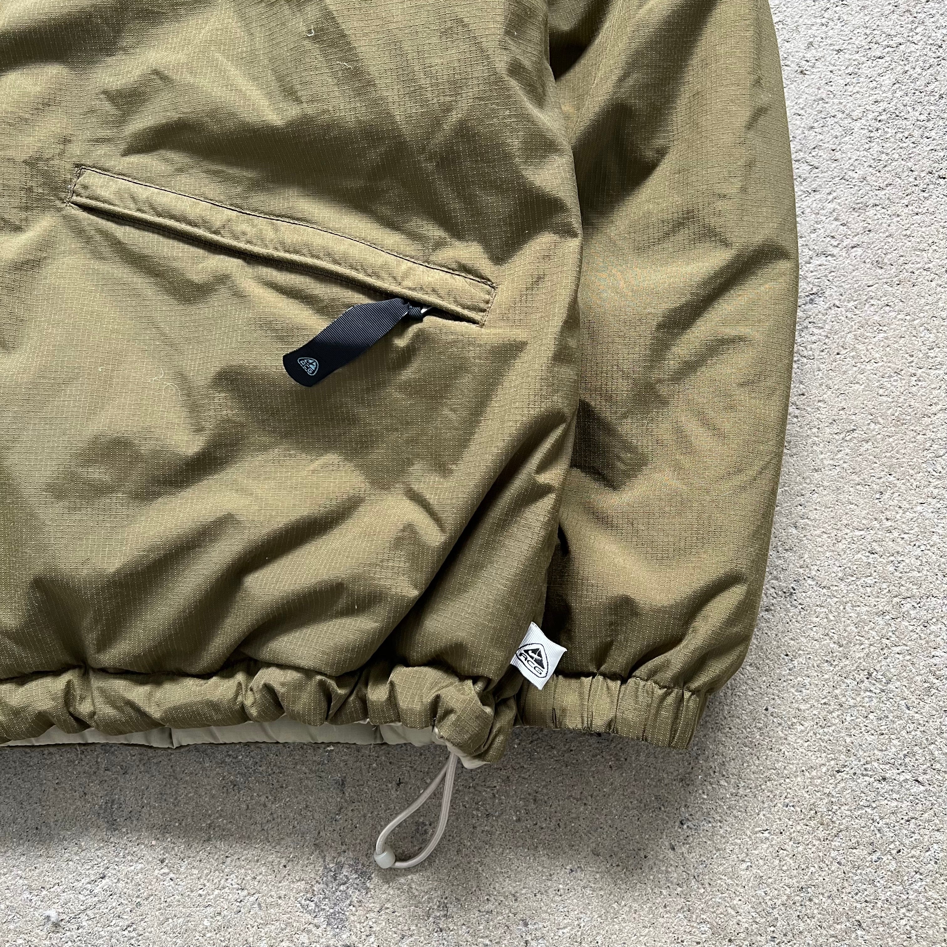 1990s Nike ACG Reversible Puffer Jacket Olive Green – Ametora