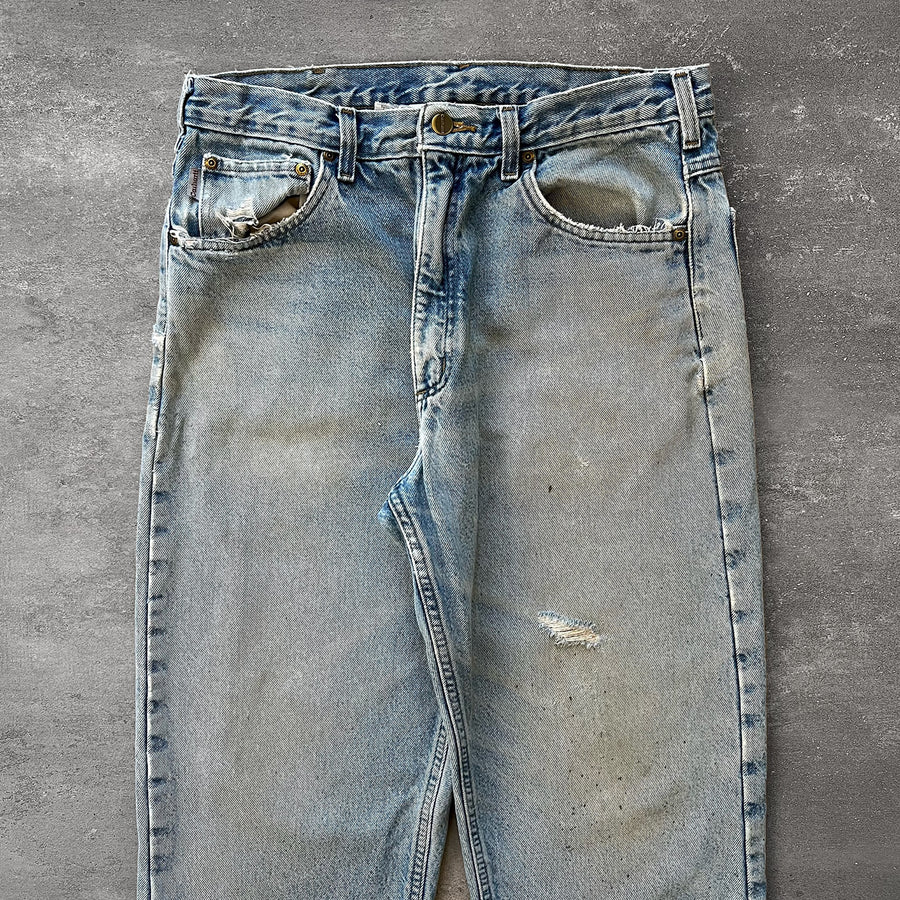 1990s Carhartt Denim Work Pants Flannel Lined 32