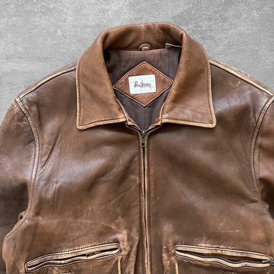 1980s A2 Brown Leather Jacket