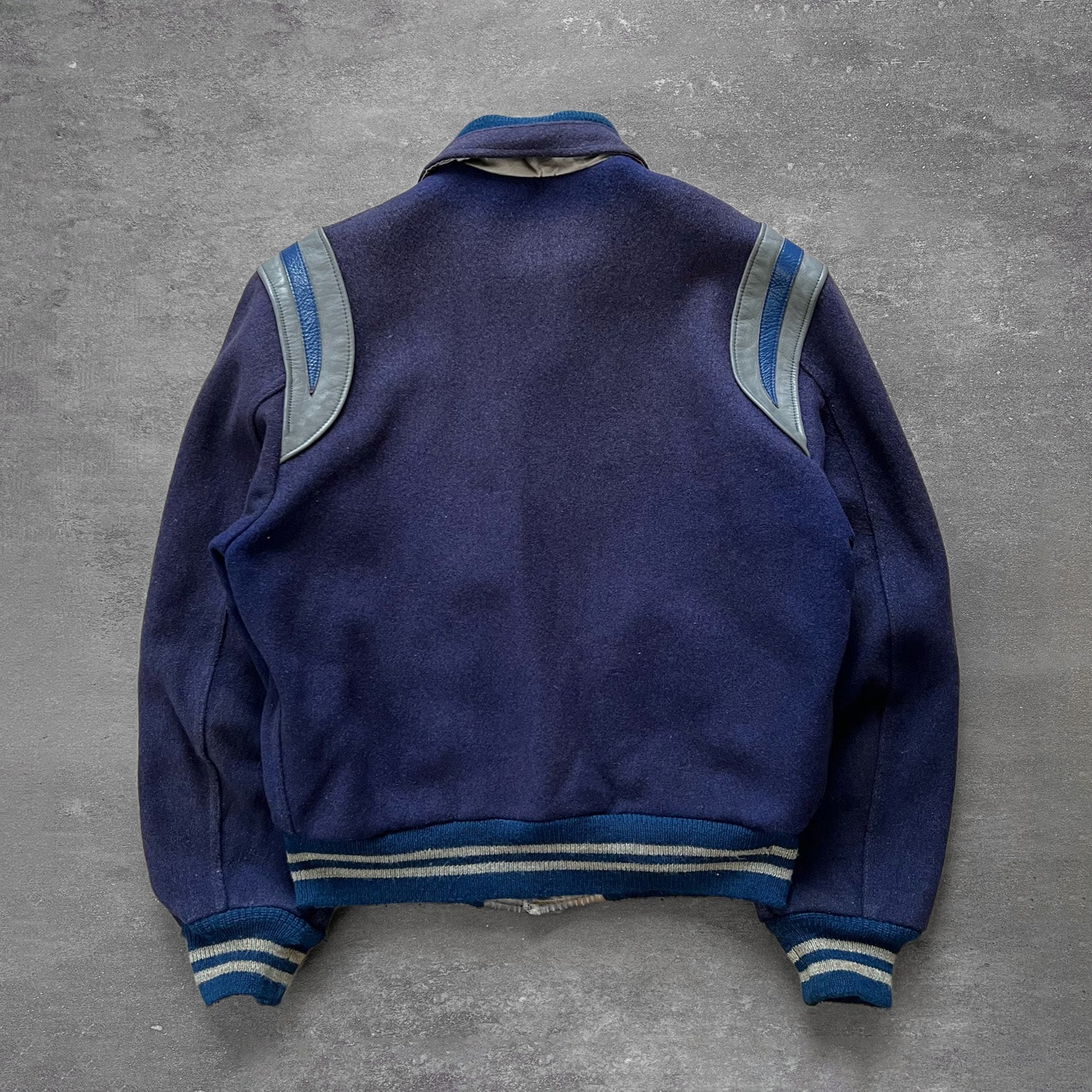 1970s Varsity Jacket Faded Blue – Ametora