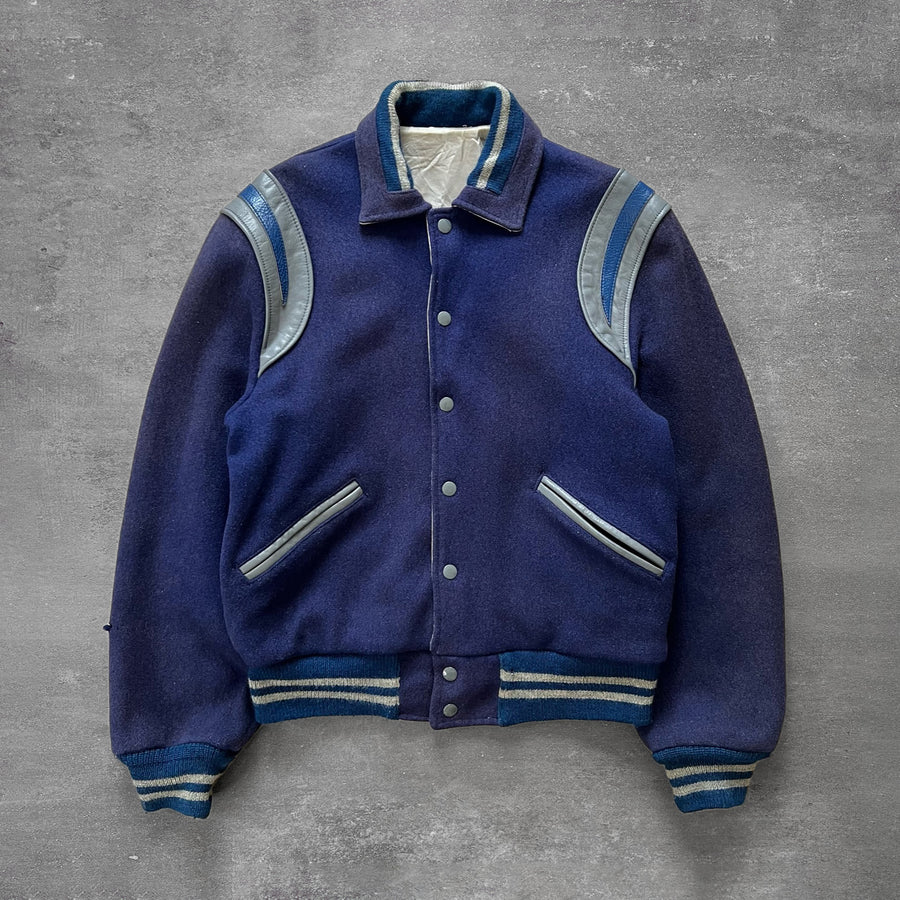 1970s Varsity Jacket Faded Blue