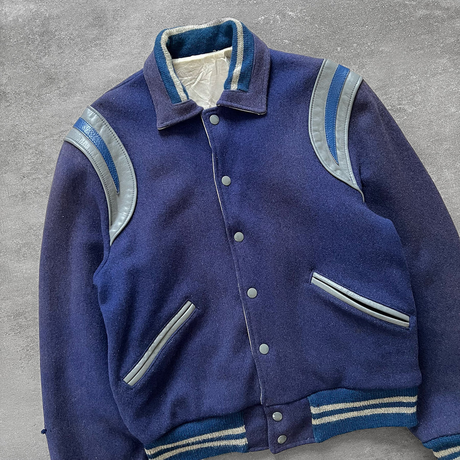 1970s Varsity Jacket Faded Blue