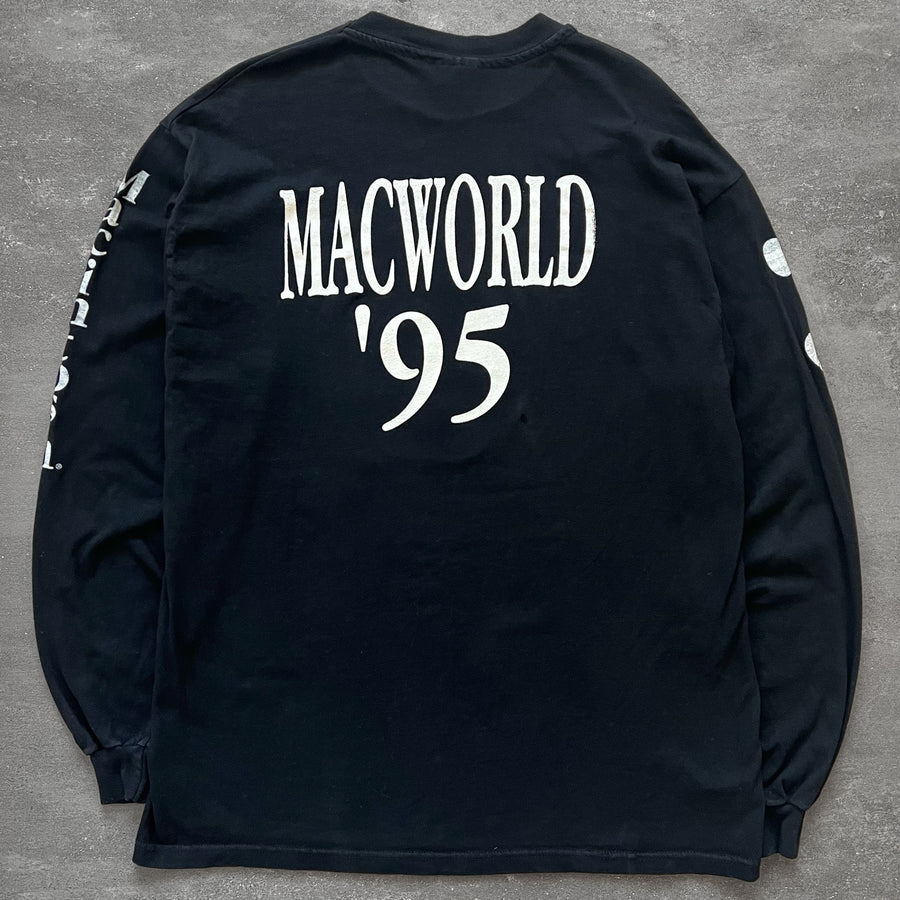 1990s Hanes Beefy 'Macworld '95' Long Sleeve Tee
