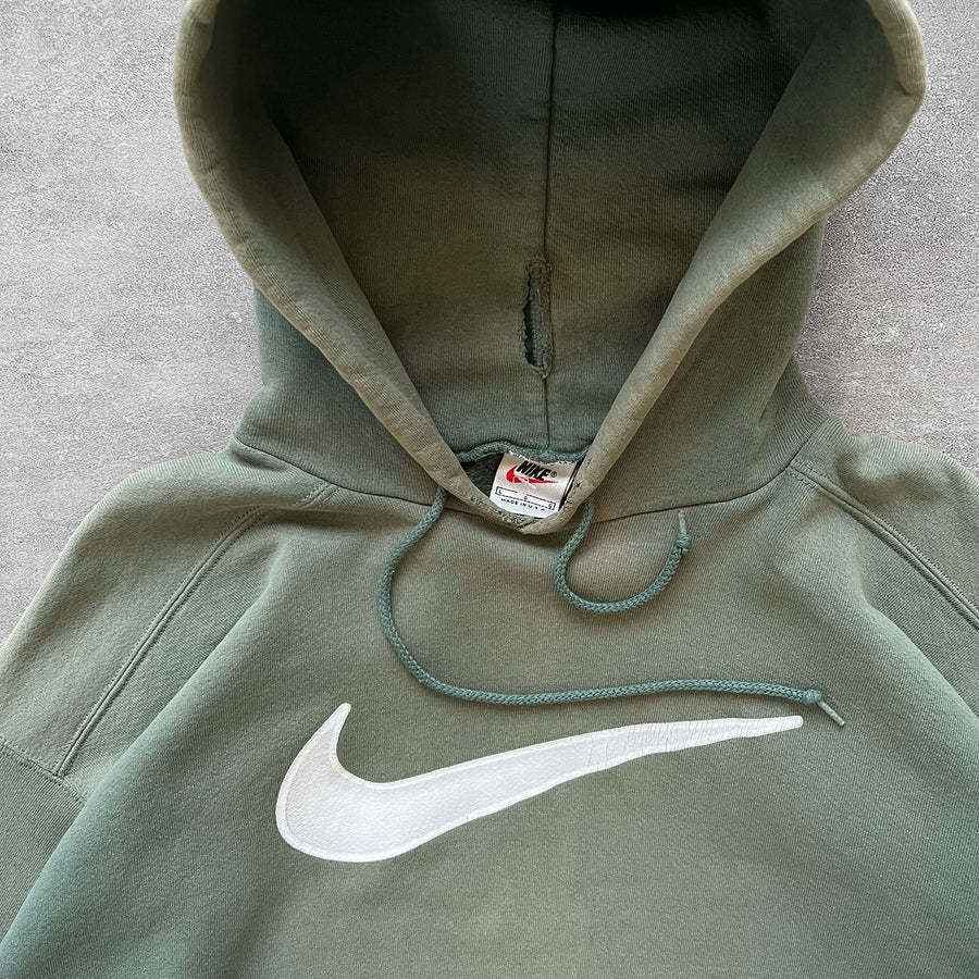 1990s Nike Hoodie Faded Green