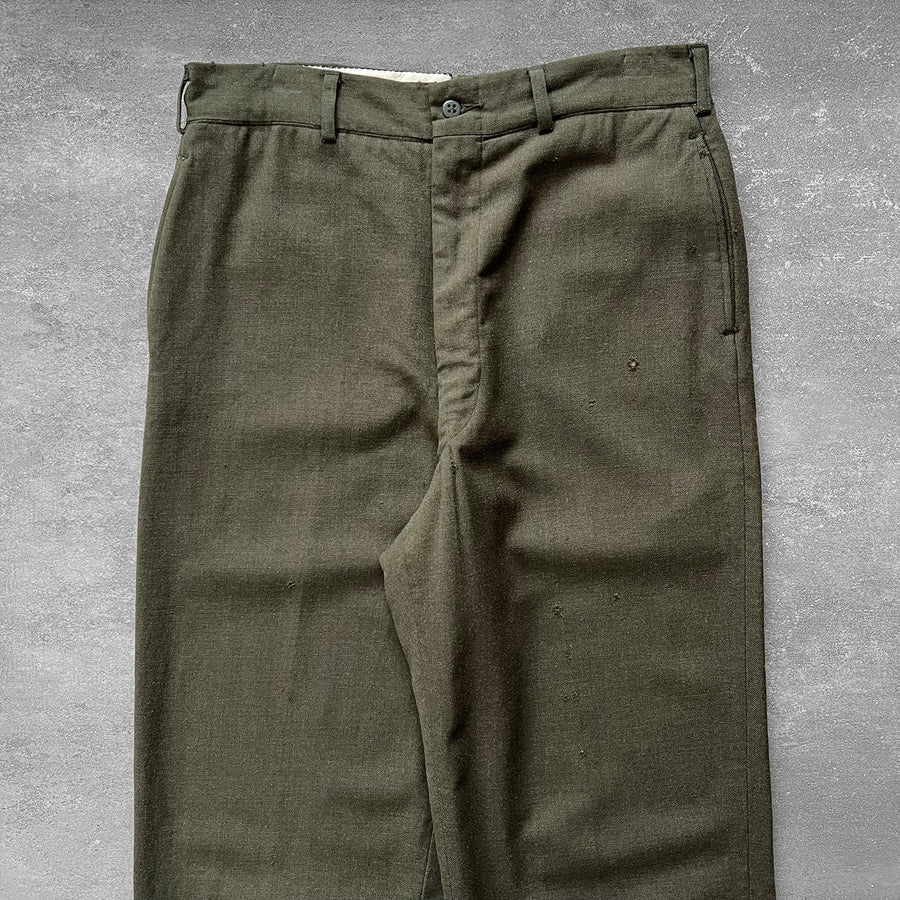 1950s Olive Wool Trousers 31