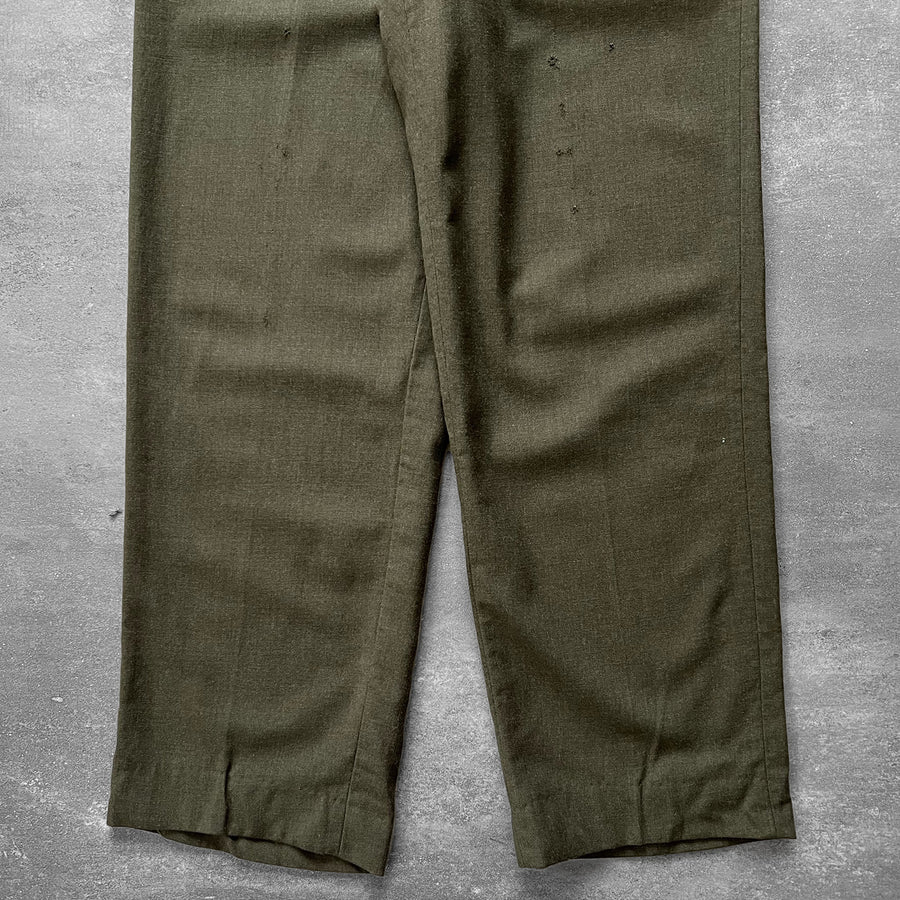 1950s Olive Wool Trousers 31