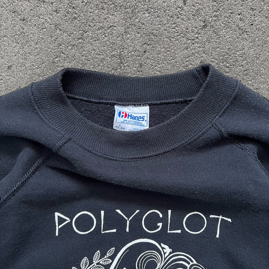 1990 Hanes 'Polyglot' Raglan Sweatshirt
