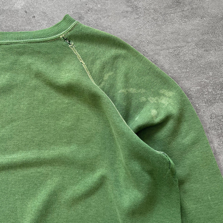 1970s Faded Green Raglan Sweatshirt