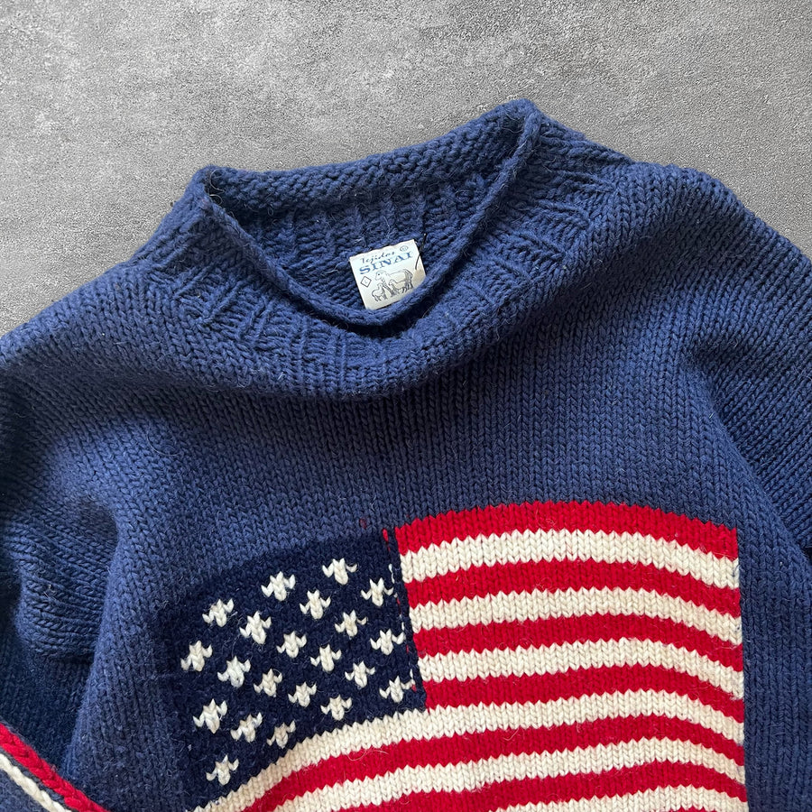 Vintage USA Handmade Wool Knit Sweater