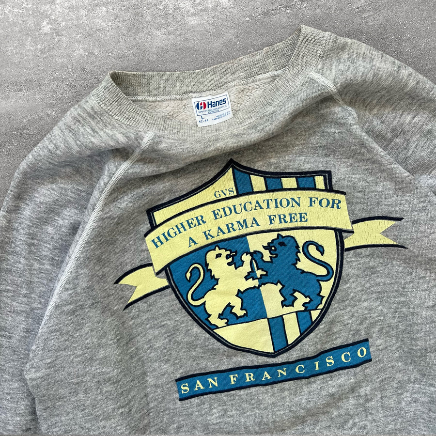 1980s Hanes 'Karma Free San Francisco' Raglan Sweatshirt