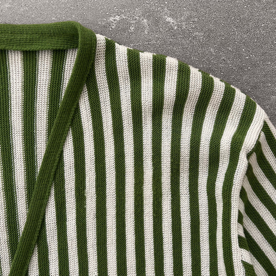 1970s Striped Green Cardigan