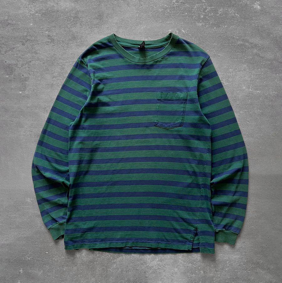 1990s Lands End Striped Long Sleeve Tee