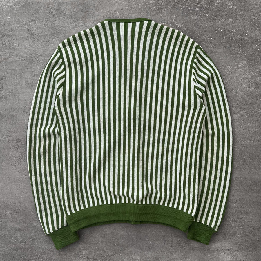 1970s Striped Green Cardigan