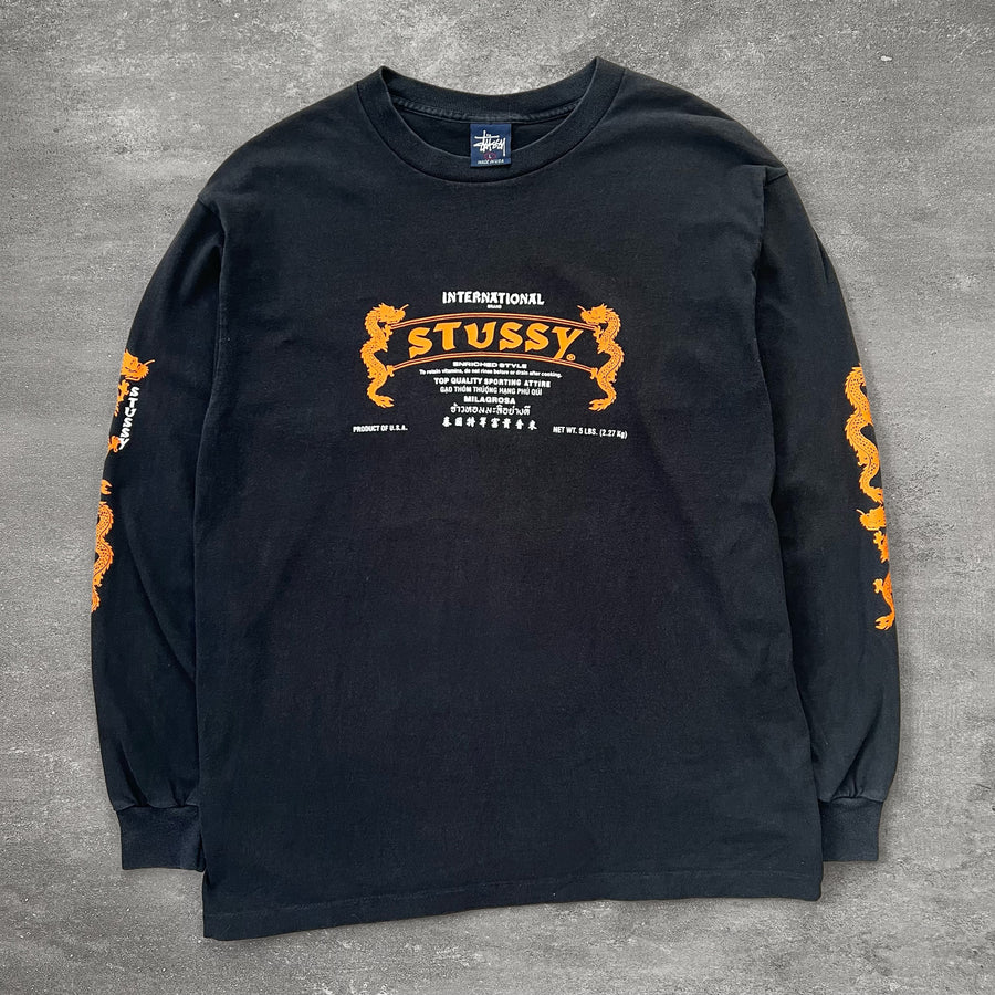 1990s Stussy 'Enriched Style' Long Sleeve Tee