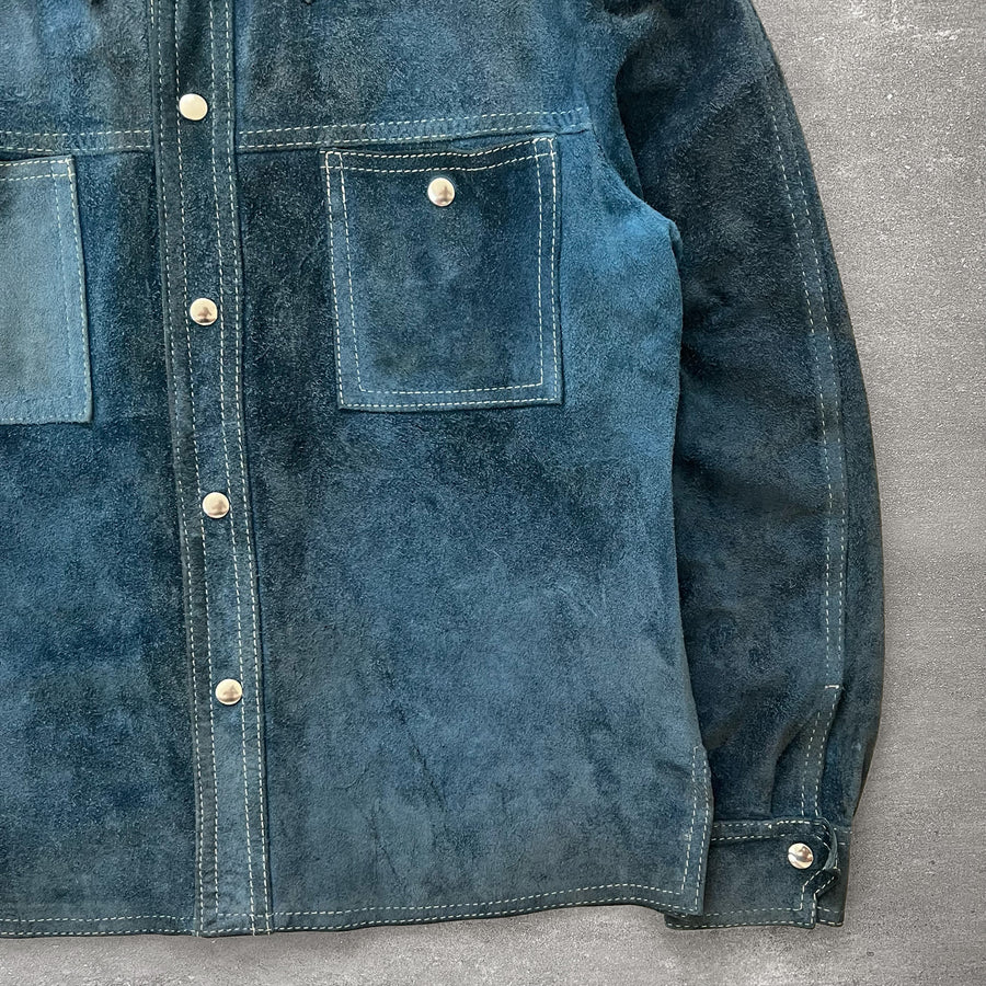 1970s McGregor Western Suede Jacket Faded Blue