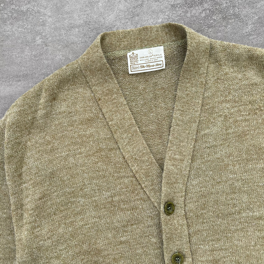 1970s Sears Olive/Taupe Cardigan